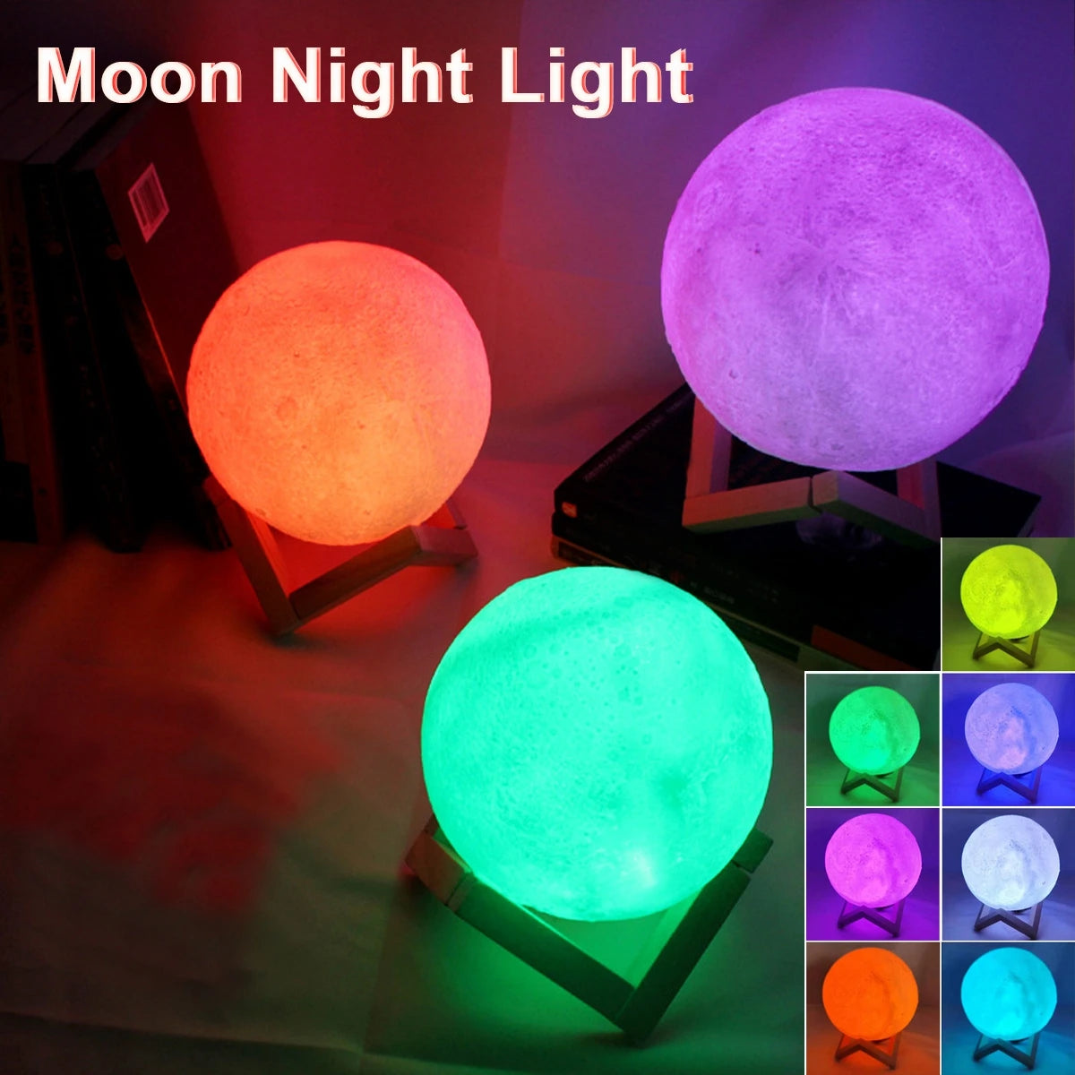 LunaGlow Wireless Moon Lamp