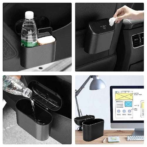 Car Trash Can (with Lid) – Leak-Proof Mini Storage Bucket (Includes 60/300 Garbage Bags