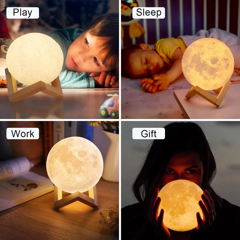 LunaGlow Wireless Moon Lamp