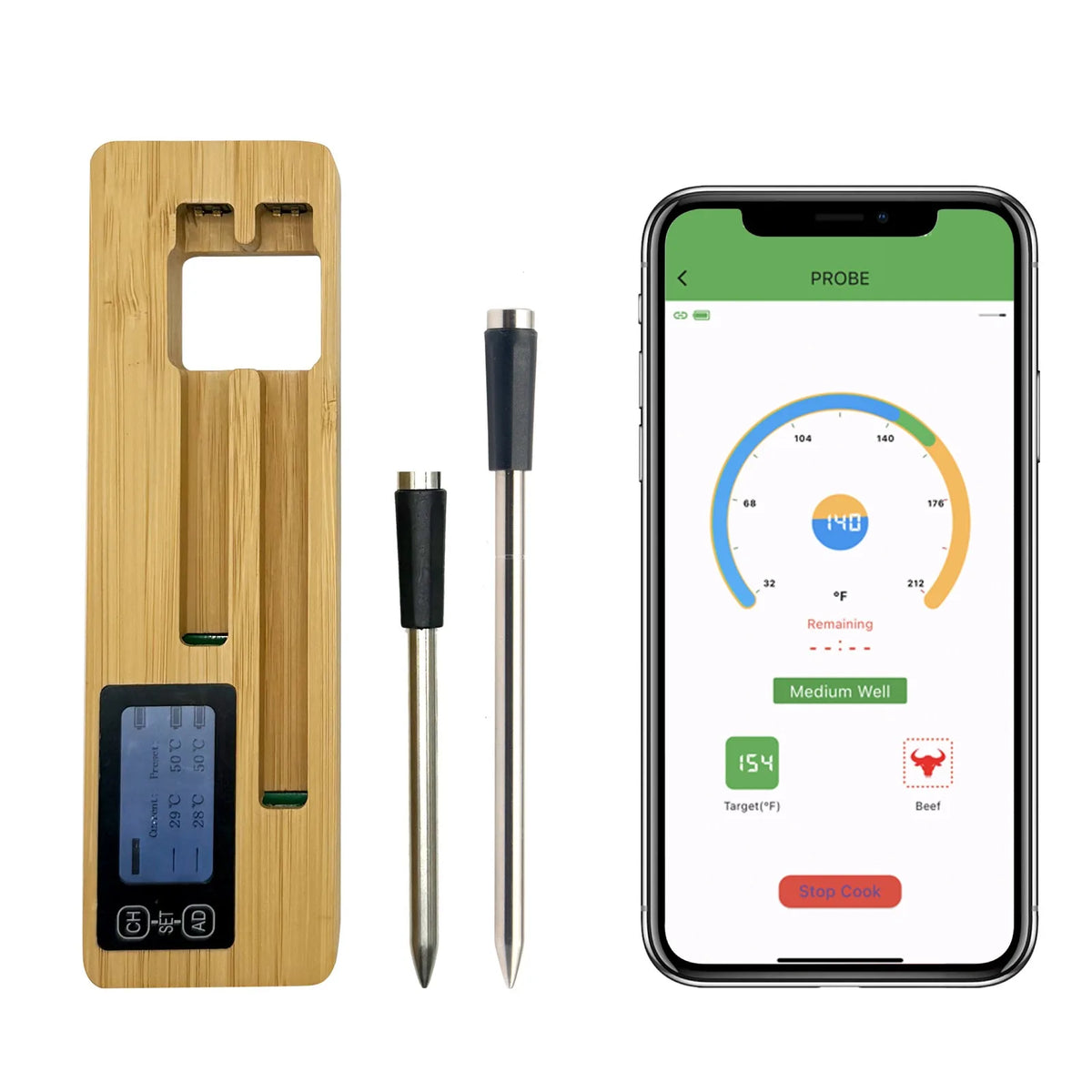 Grill Pro: Long-Range Smart Bluetooth Meat Thermomete