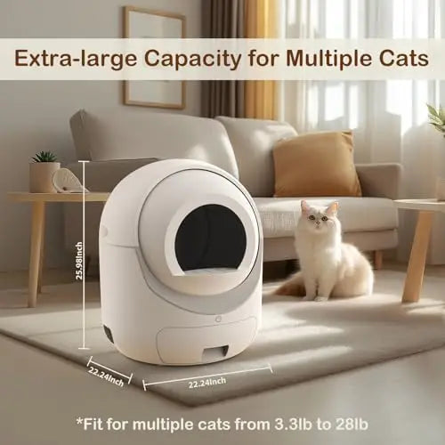 SmartPurr™ Automatic Self-Cleaning Cat Litter Box – App Control & Odor Eliminator for Multiple Cats