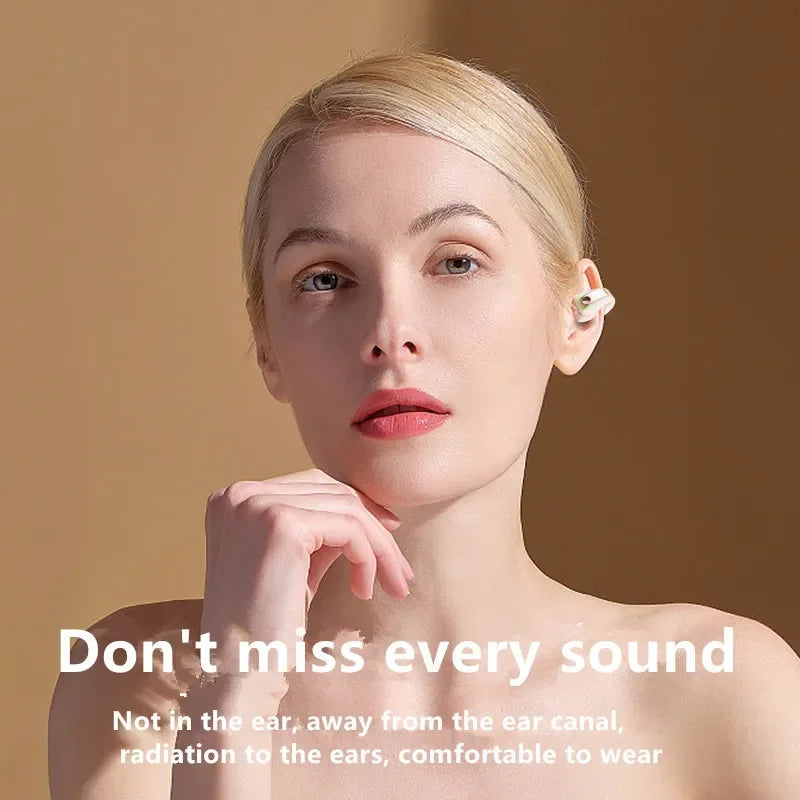 ™ Open-Ear Wireless Headphones – Bone Conduction Clip-On Bluetooth Headset with HD Mic