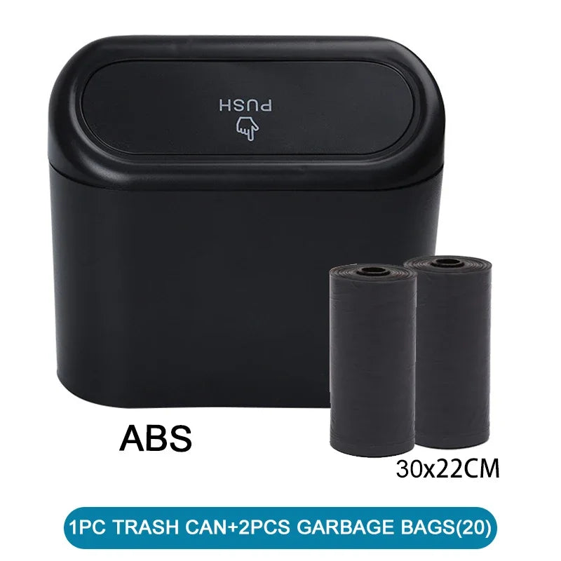 Car Trash Can (with Lid) – Leak-Proof Mini Storage Bucket (Includes 60/300 Garbage Bags