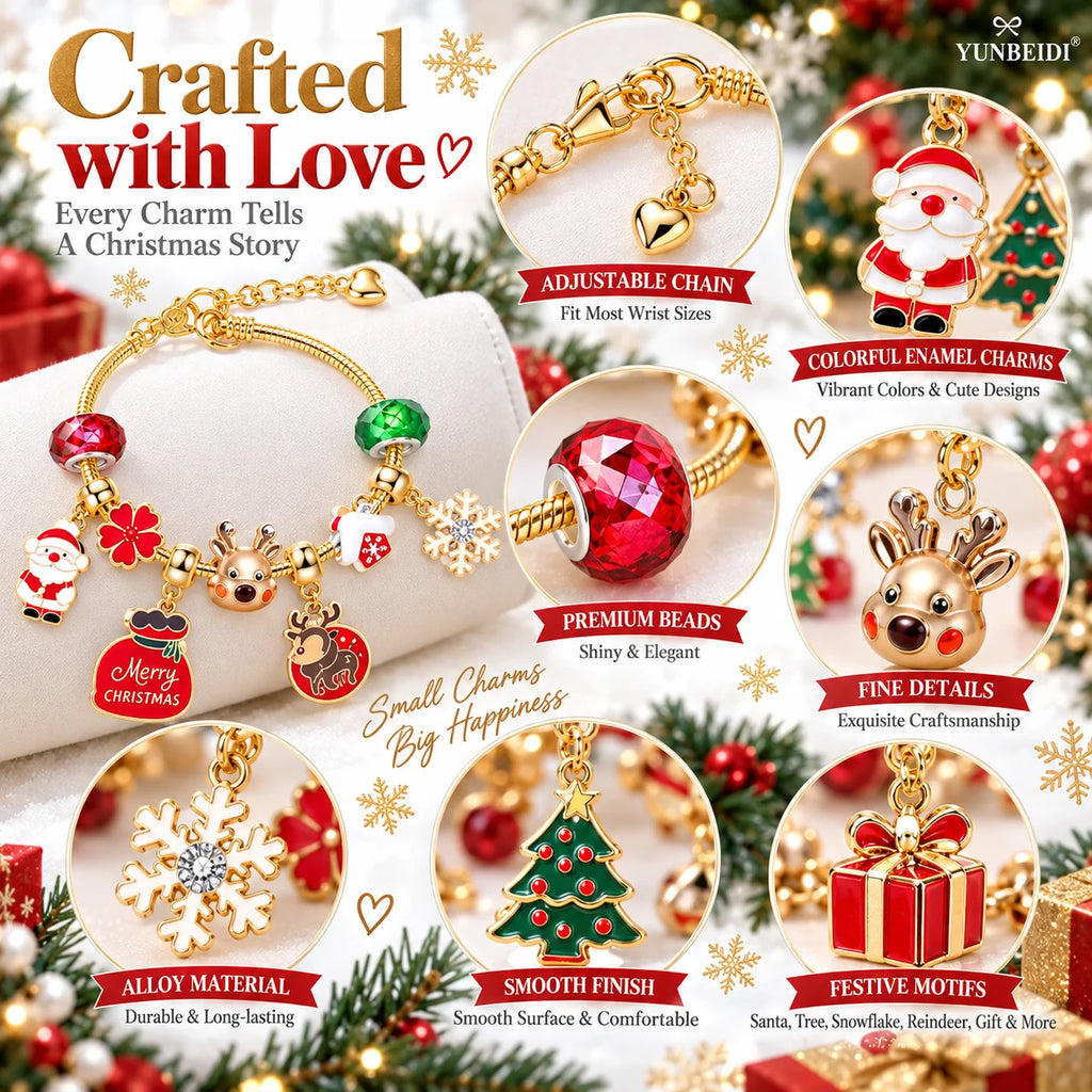 MerryMini Christmas 24-Day Holiday Charm Bracelet Advent Calendar