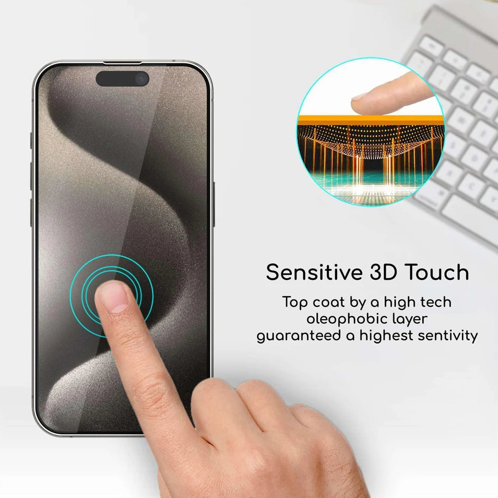 HD Tempered Glass Screen Protector – Ultra-Scratch Resistant Front Film for iPhone 11 to 18 Pro Max