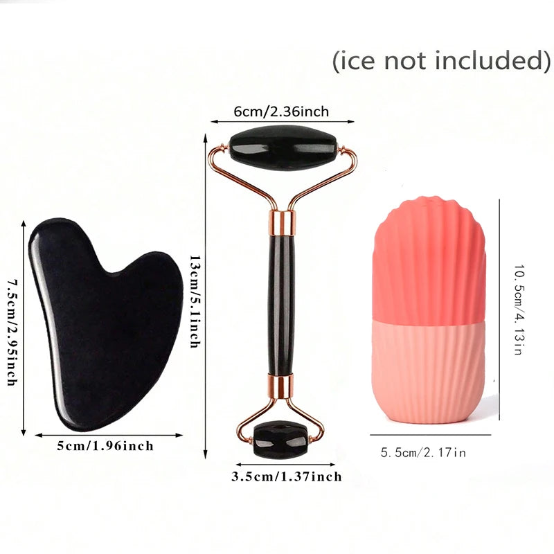 3-Piece Ice Face Roller & Gua Sha Skincare Set