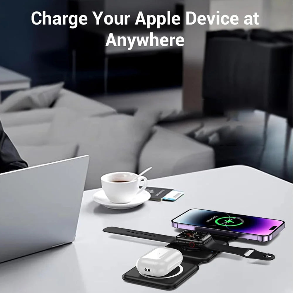 Premium 3-in-1 Foldable Magnetic Wireless Charger