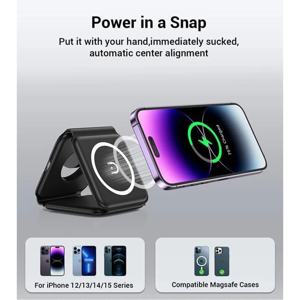 Premium 3-in-1 Foldable Magnetic Wireless Charger