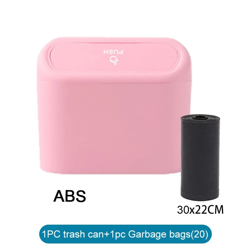 Car Trash Can (with Lid) – Leak-Proof Mini Storage Bucket (Includes 60/300 Garbage Bags