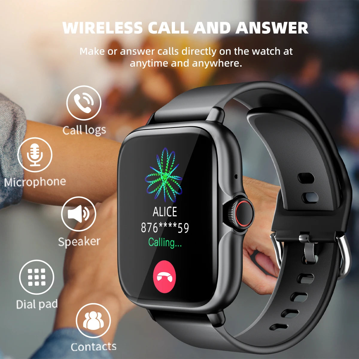 SmartWatch Pro 1.83" – Bluetooth Call, Fitness Tracker & Smart Notifications for iPhone & Android