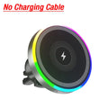 VIKEFON 3-in-1 RGB Magnetic Wireless Car Charger – 360° Air Vent Phone Mount for MagSafe iPhone 16 15 14 13 Pro Max