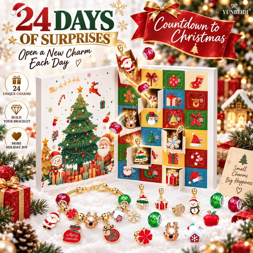 MerryMini Christmas 24-Day Holiday Charm Bracelet Advent Calendar