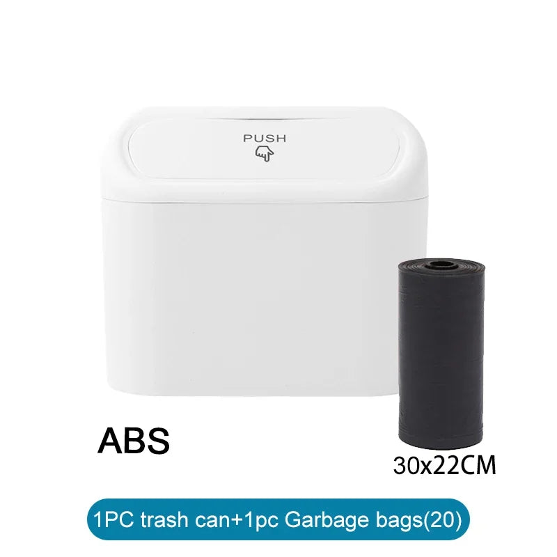 Car Trash Can (with Lid) – Leak-Proof Mini Storage Bucket (Includes 60/300 Garbage Bags