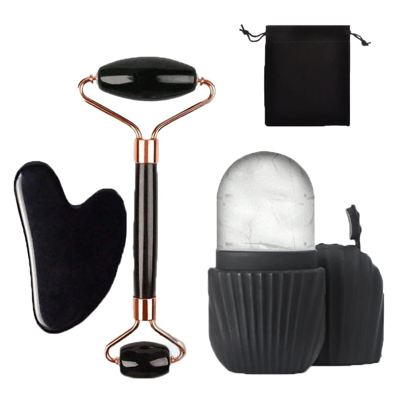 3-Piece Ice Face Roller & Gua Sha Skincare Set