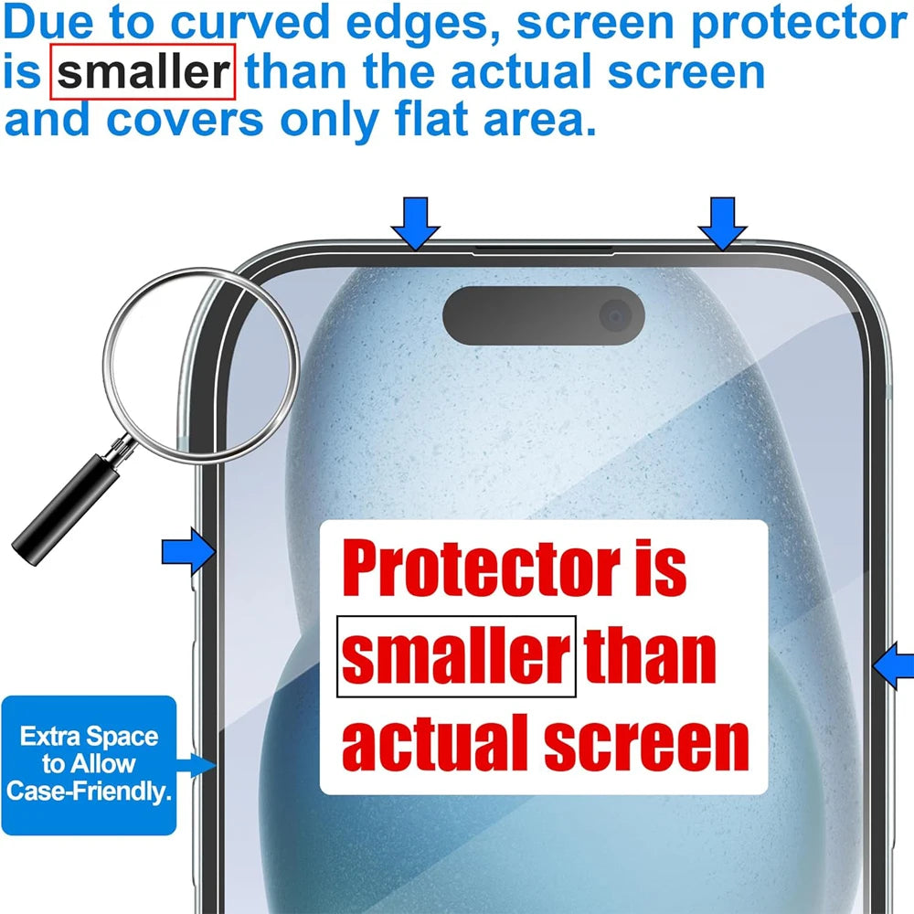 HD Tempered Glass Screen Protector – Ultra-Scratch Resistant Front Film for iPhone 11 to 18 Pro Max