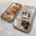 Luxury Matte Glass MagSafe Case – Ultra Shockproof Metal Camera Protection Cover for iPhone
