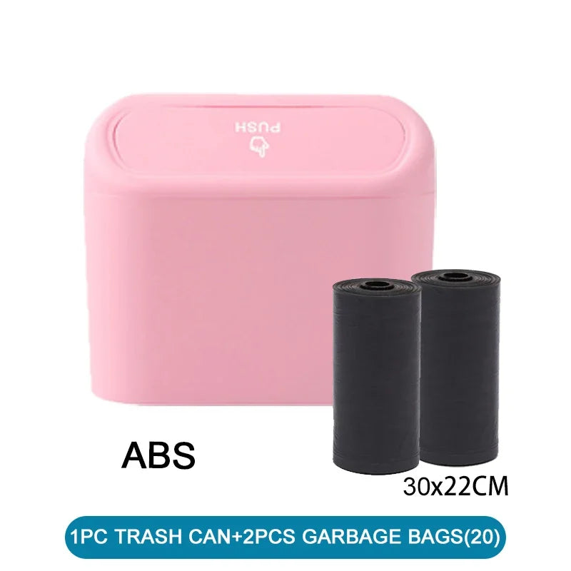 Car Trash Can (with Lid) – Leak-Proof Mini Storage Bucket (Includes 60/300 Garbage Bags