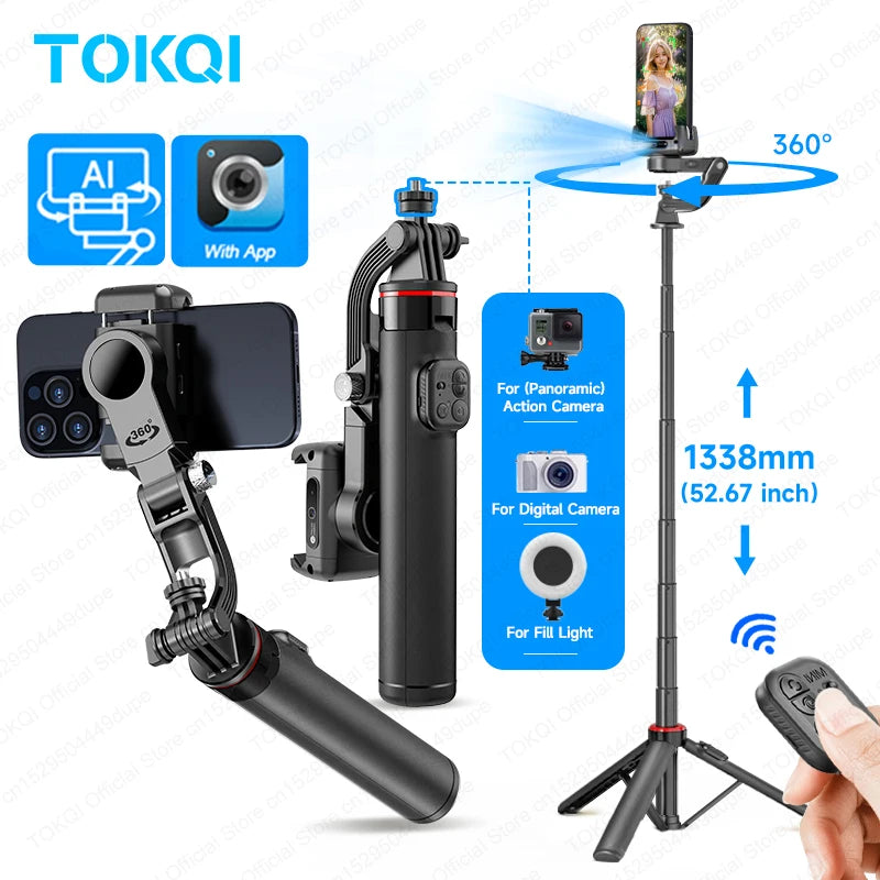 TOKQI C22 Smart AI Face-Tracking Gimbal & Tripod