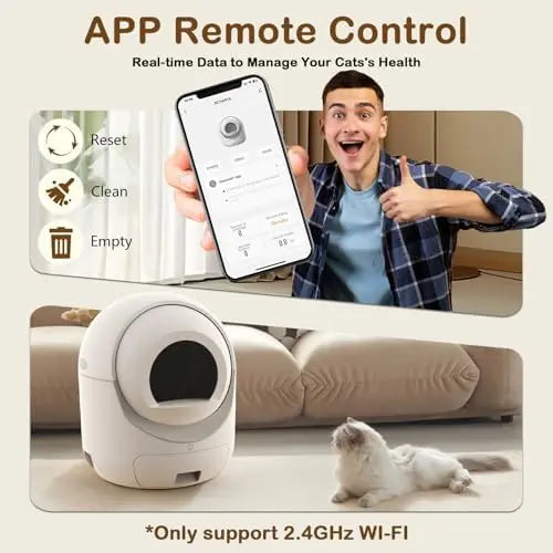 SmartPurr™ Automatic Self-Cleaning Cat Litter Box – App Control & Odor Eliminator for Multiple Cats