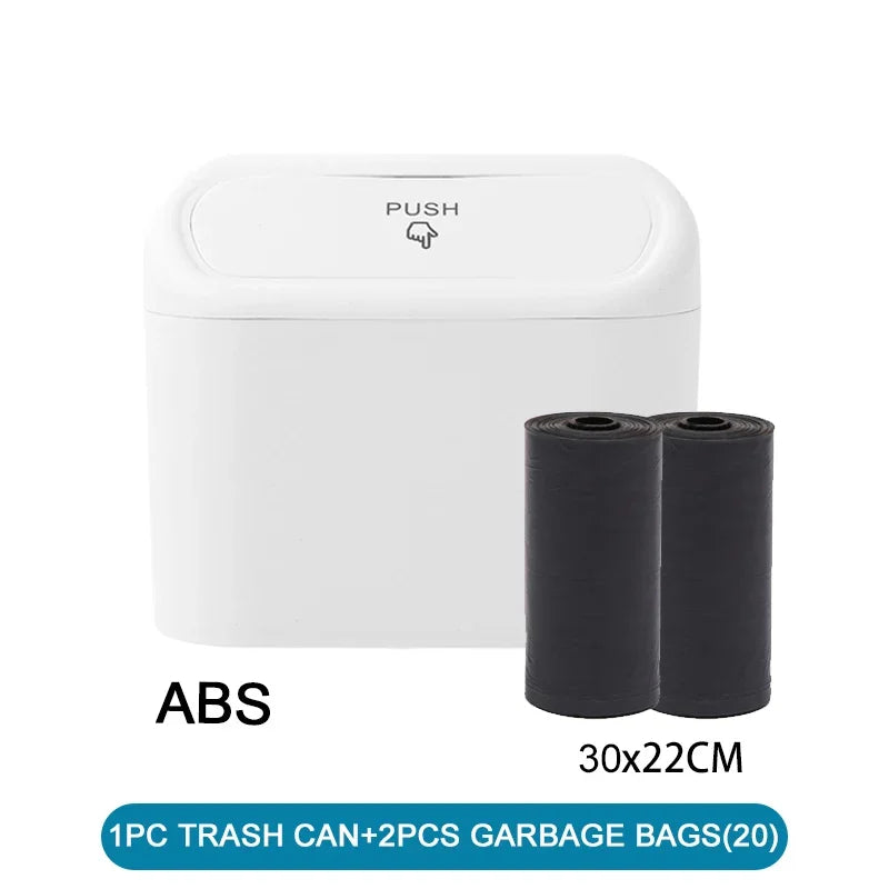 Car Trash Can (with Lid) – Leak-Proof Mini Storage Bucket (Includes 60/300 Garbage Bags