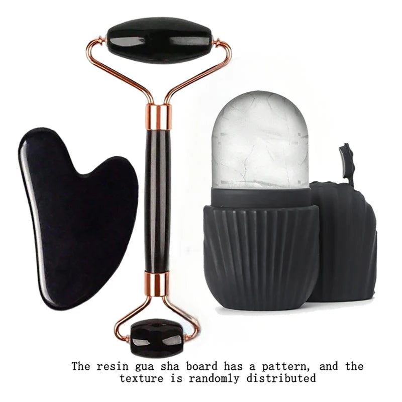 3-Piece Ice Face Roller & Gua Sha Skincare Set