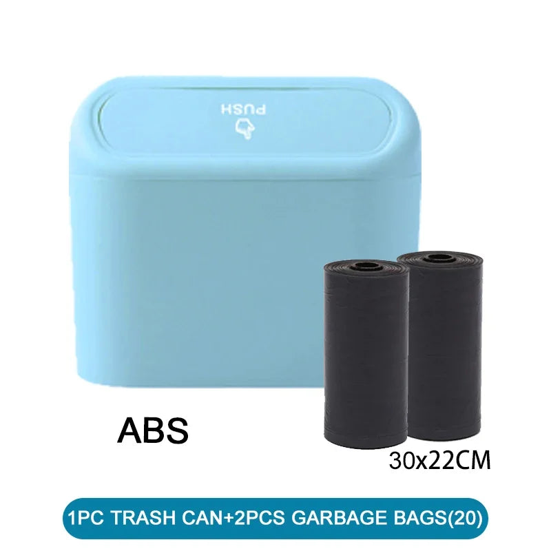 Car Trash Can (with Lid) – Leak-Proof Mini Storage Bucket (Includes 60/300 Garbage Bags