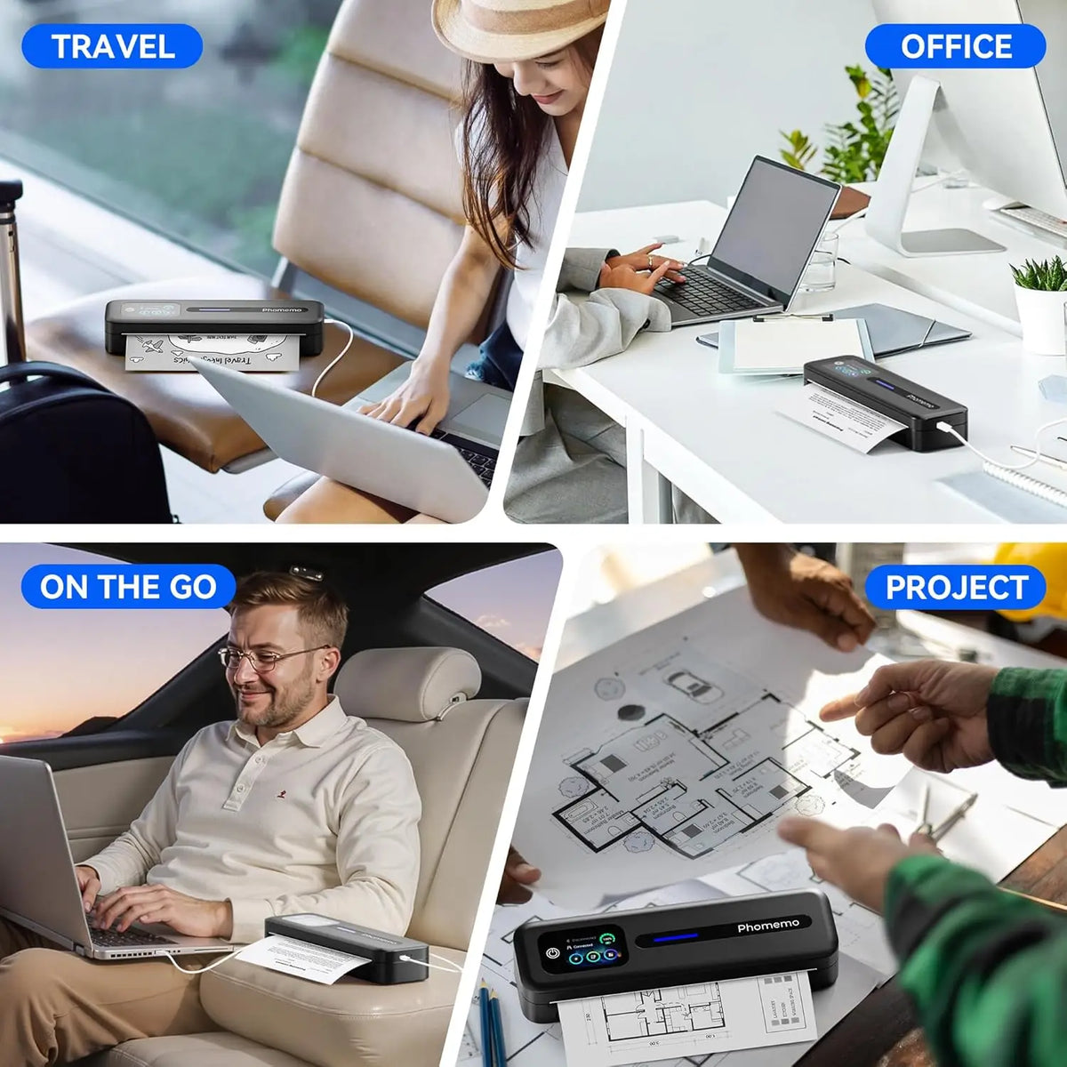Phomemo M832D Portable Touchscreen Thermal Printer – Inkless A4/US Letter Wireless Smart Printer
