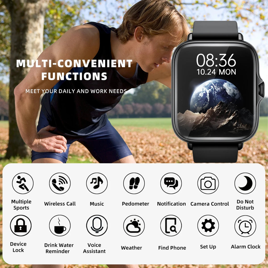 SmartWatch Pro 1.83" – Bluetooth Call, Fitness Tracker & Smart Notifications for iPhone & Android